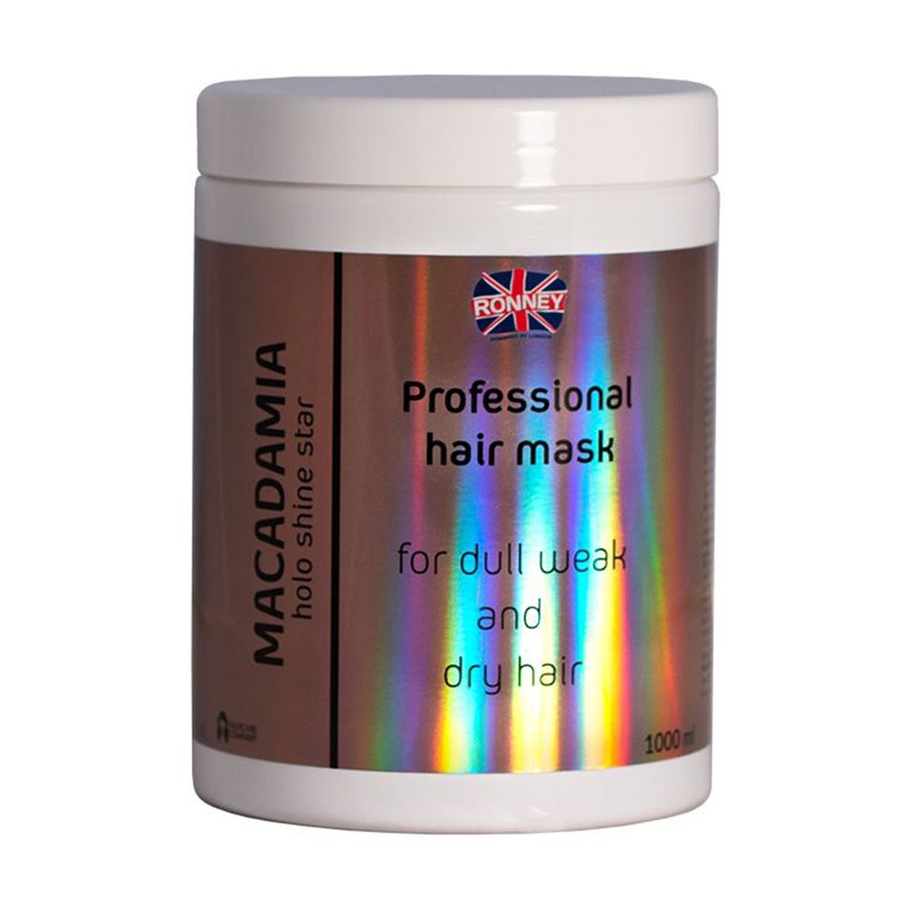 Маска Ronney HoLo Shine Star Macadamia Mask для сухого та ослабленого волосся, з олією макадамії, 1 л